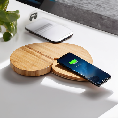 BambooTech Wireless Charging Stand with Smart Home Hub