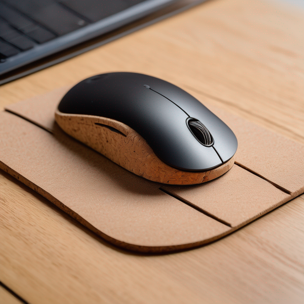Cork Bluetooth Mouse with Solar Charging Panel