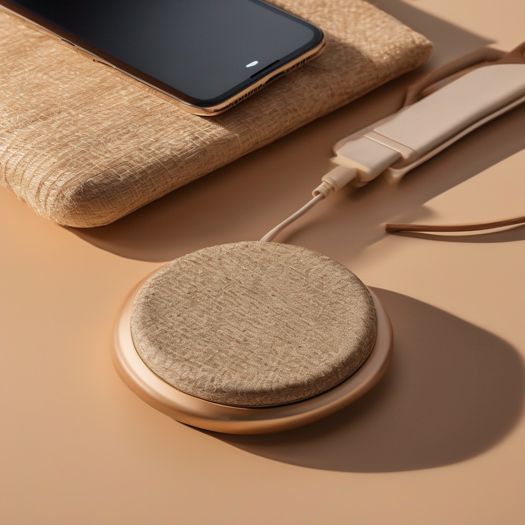 Hemp Fiber Phone Stand with Wireless Charging Base
